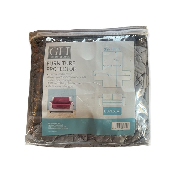 GREGORY HARPER Gray Reversible Loveseat Furniture Protector NWT - Picture 2 of 3